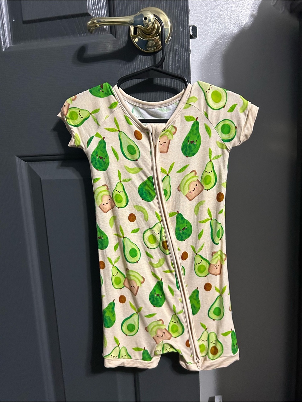 Little Sleepies Cream Avocado Print One-Piece Bodysuit